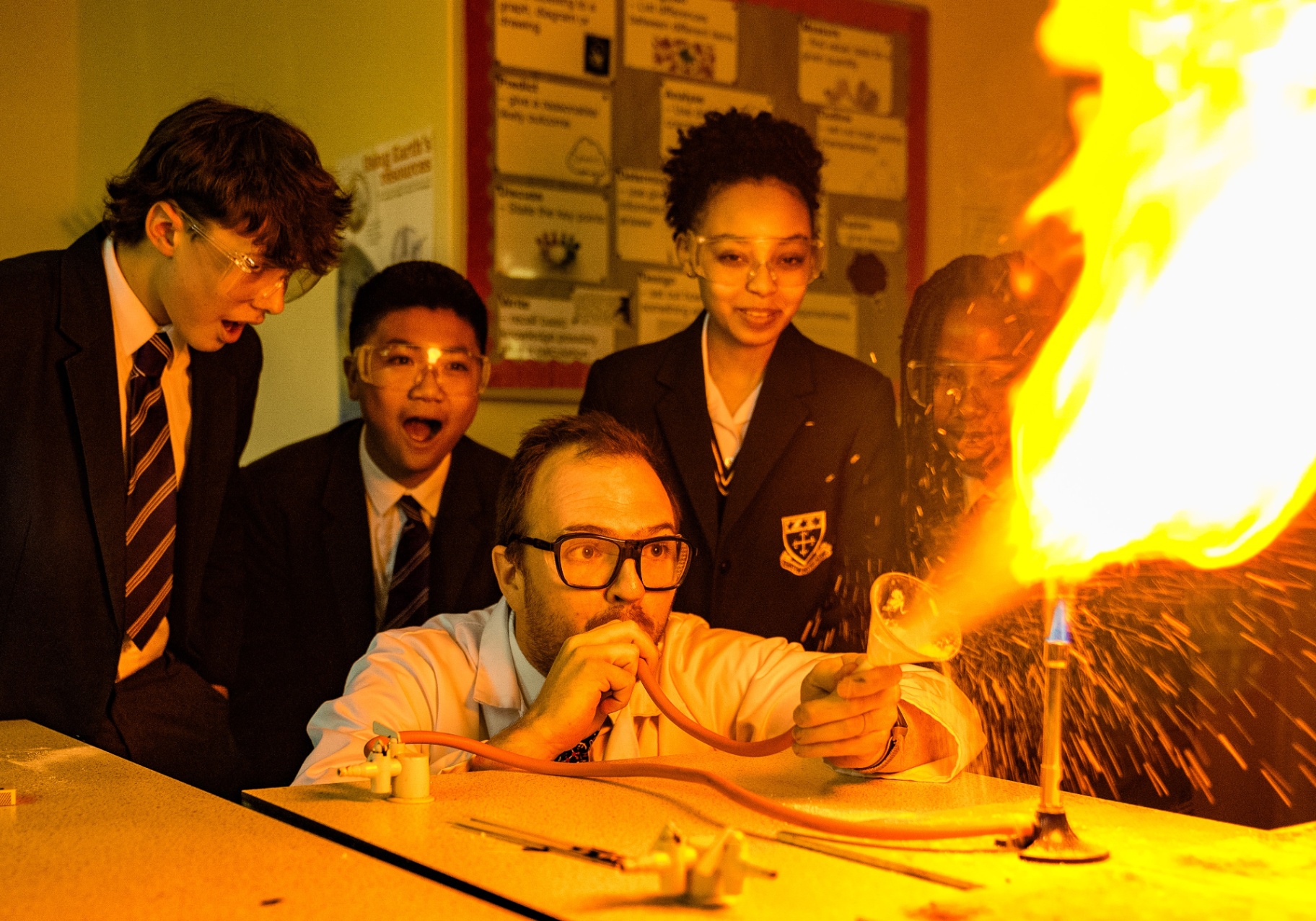 Pupils in a science lesson